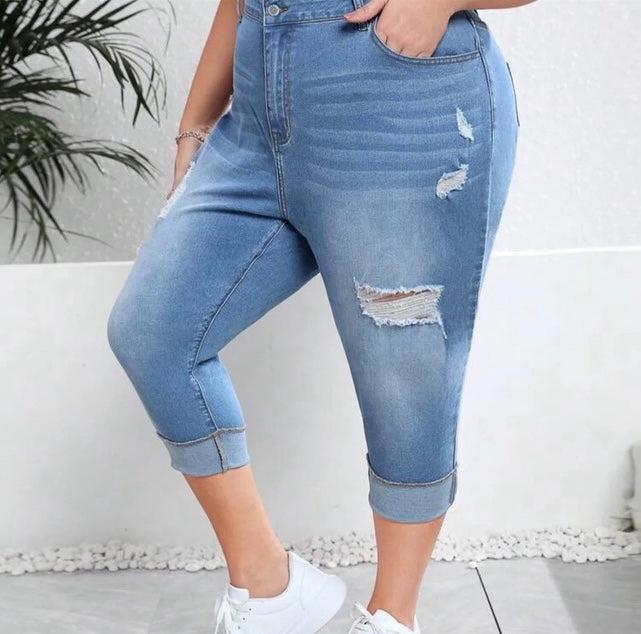 Plus size capri jeans