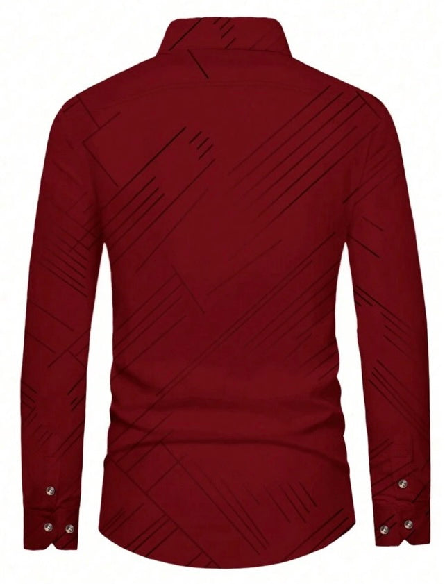 Men’s button up red dress shirt