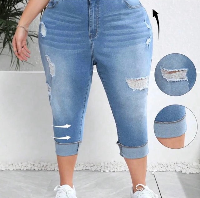 Plus size capri jeans