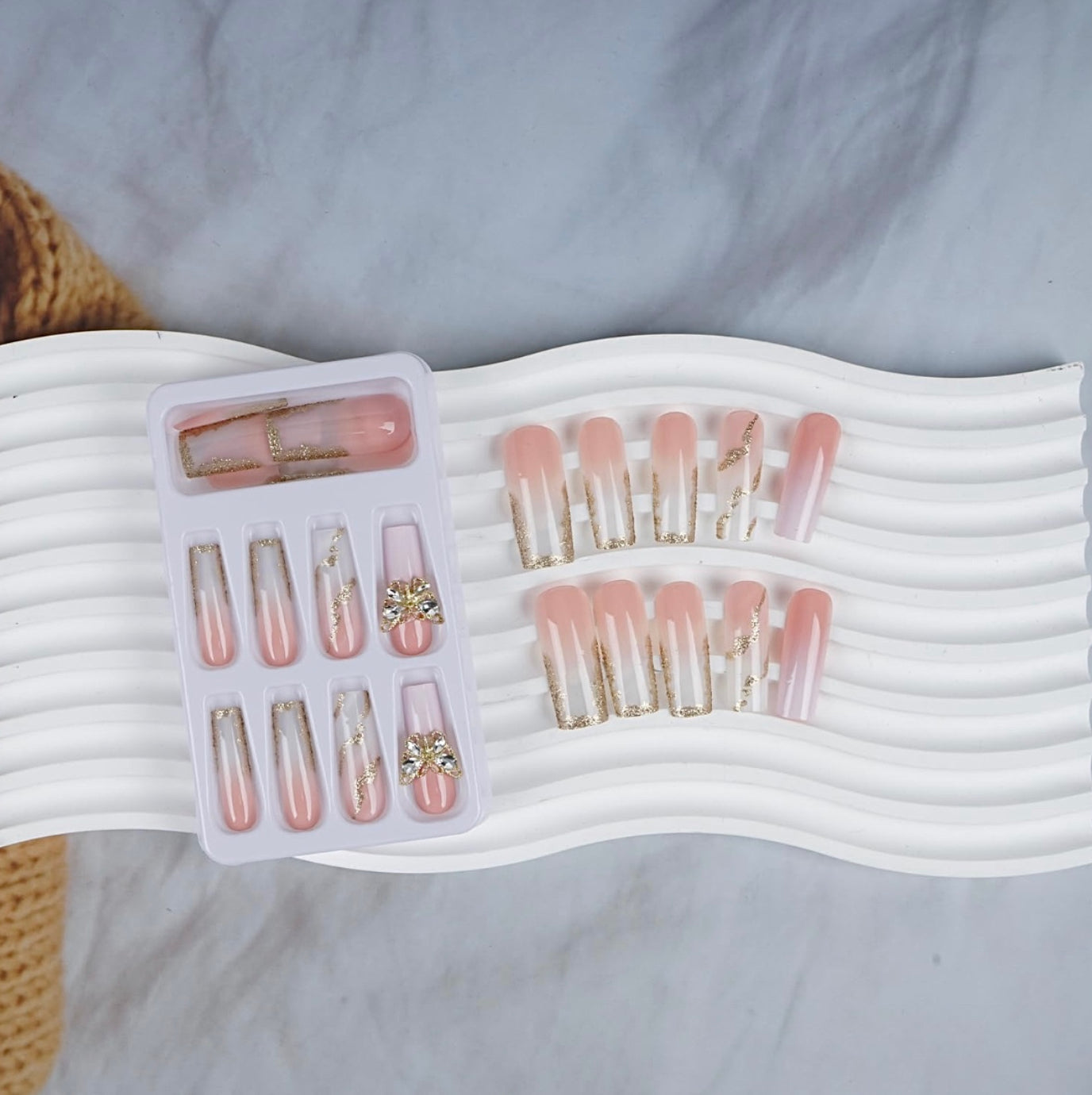 3D butterfly style press on nails