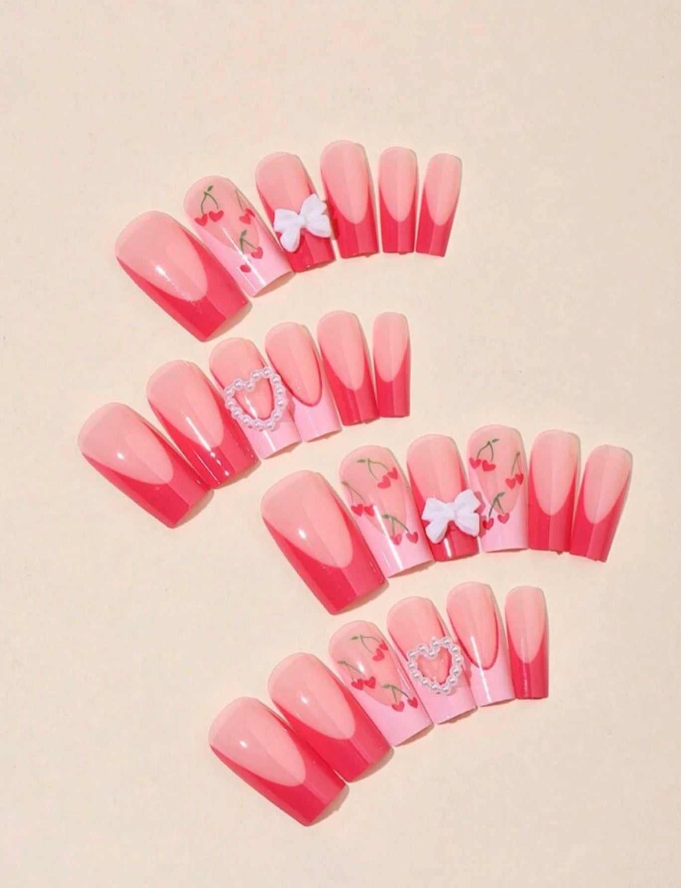 Coquette French style press on nails