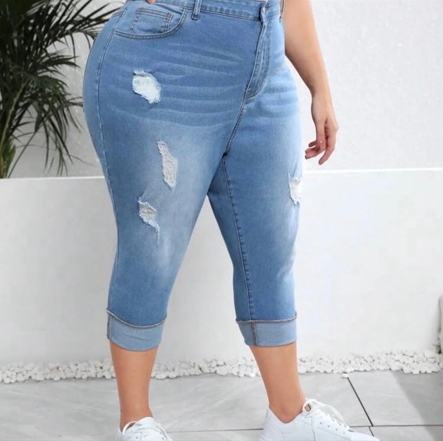 Plus size capri jeans