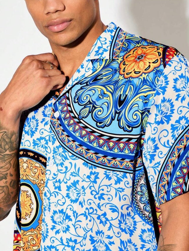 Men’s short sleeve button up shirt