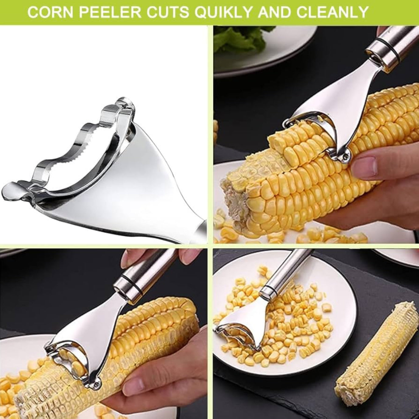 Stainless steel corn peeler