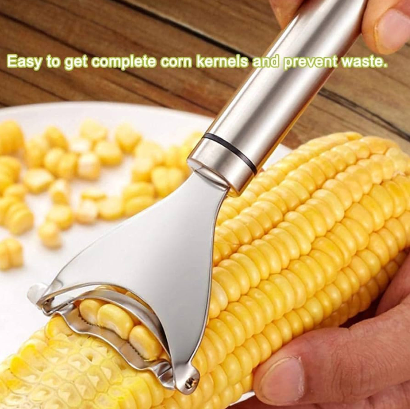 Stainless steel corn peeler