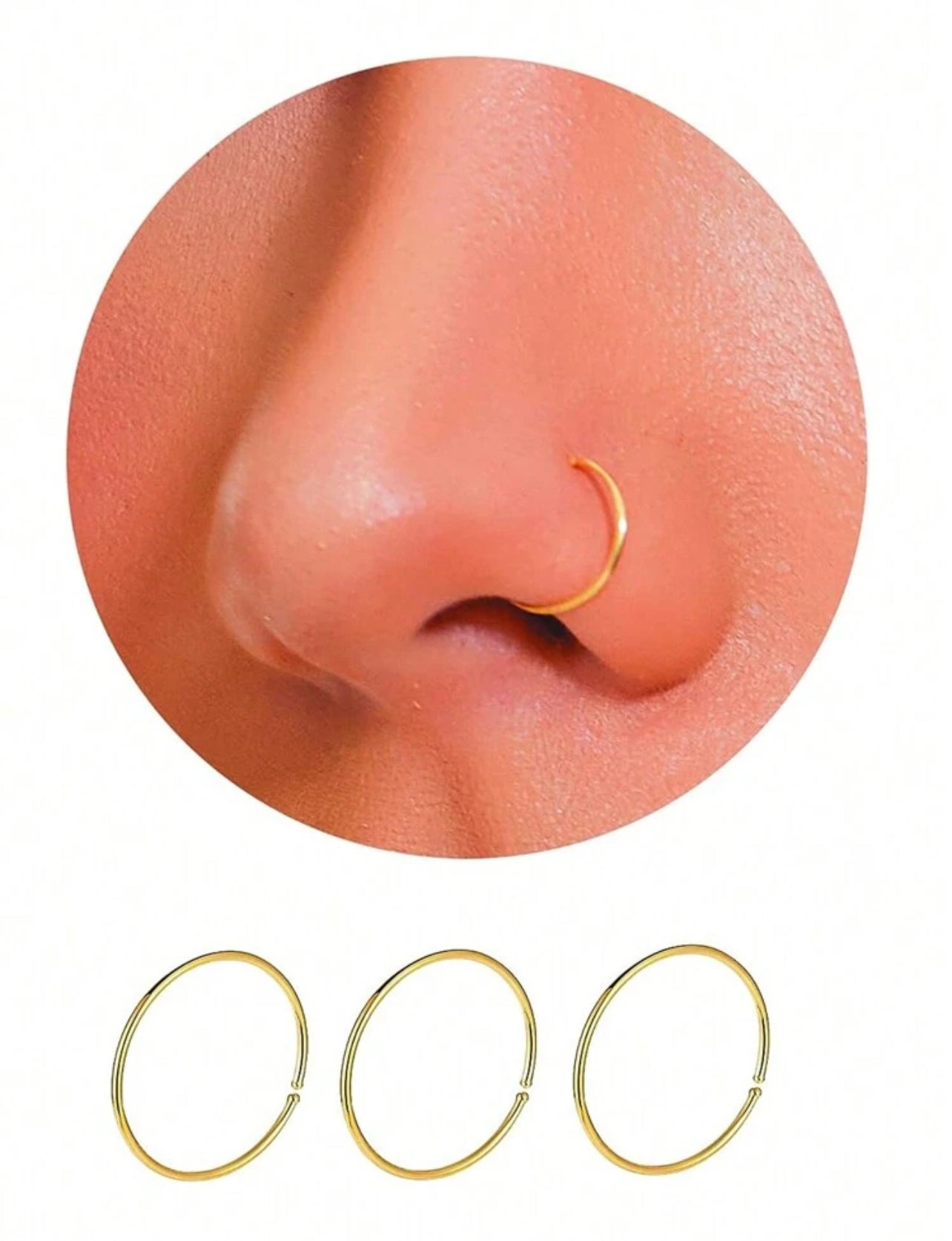 Nose rings 14k plate