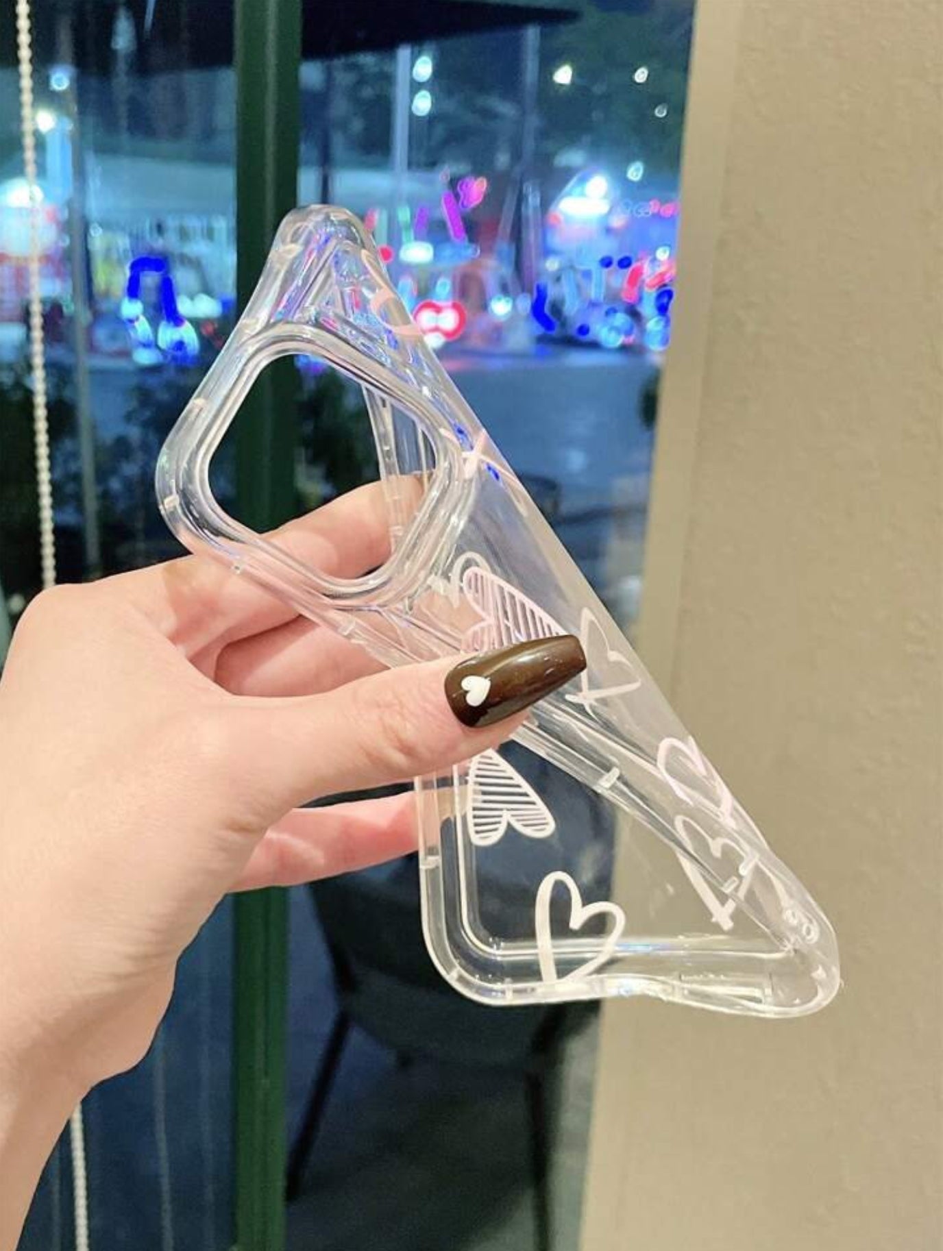 Clear heart design iPhone case
