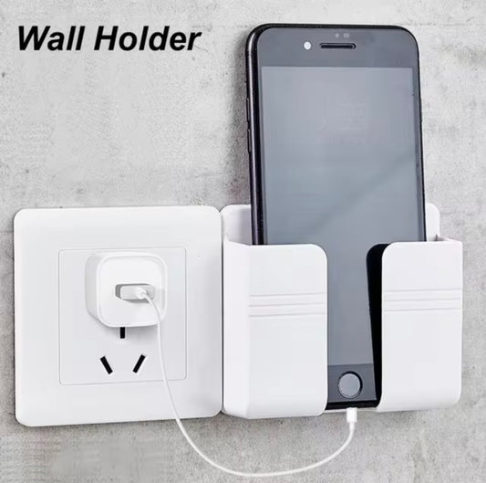 Wall mount adhesive phone holder