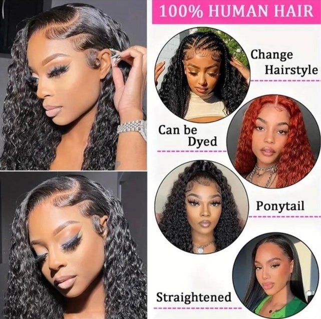 Water Wave Lace Front Human Hair Wig 13x4
Transparent Lace Frontal Wig Pre Plucked with Baby Hair 20 inch
