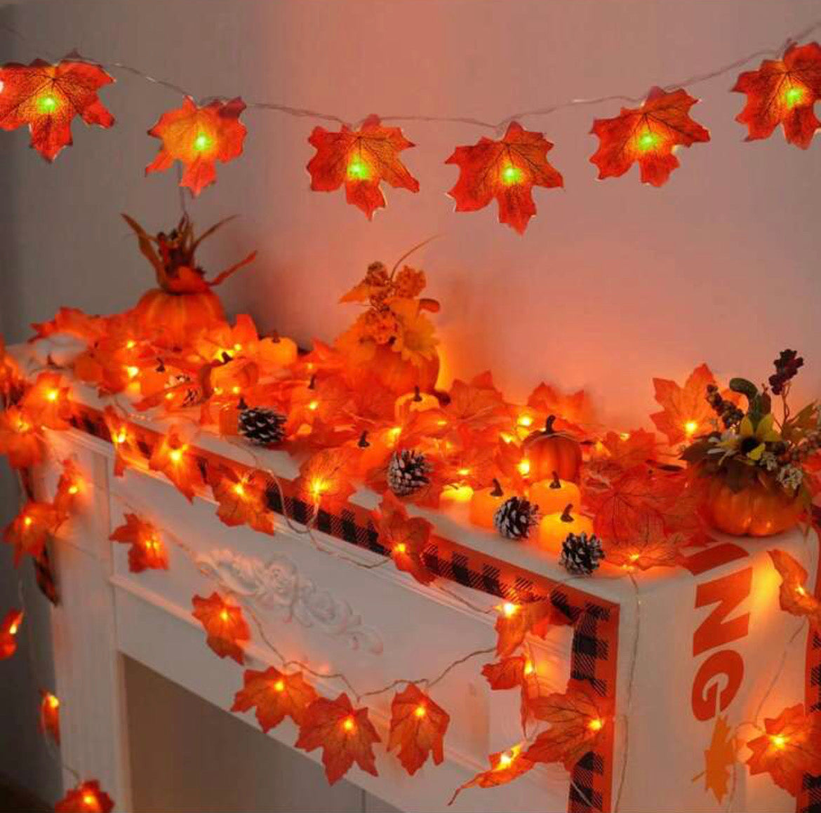 1 Pc Fall Holiday Garland With Lights