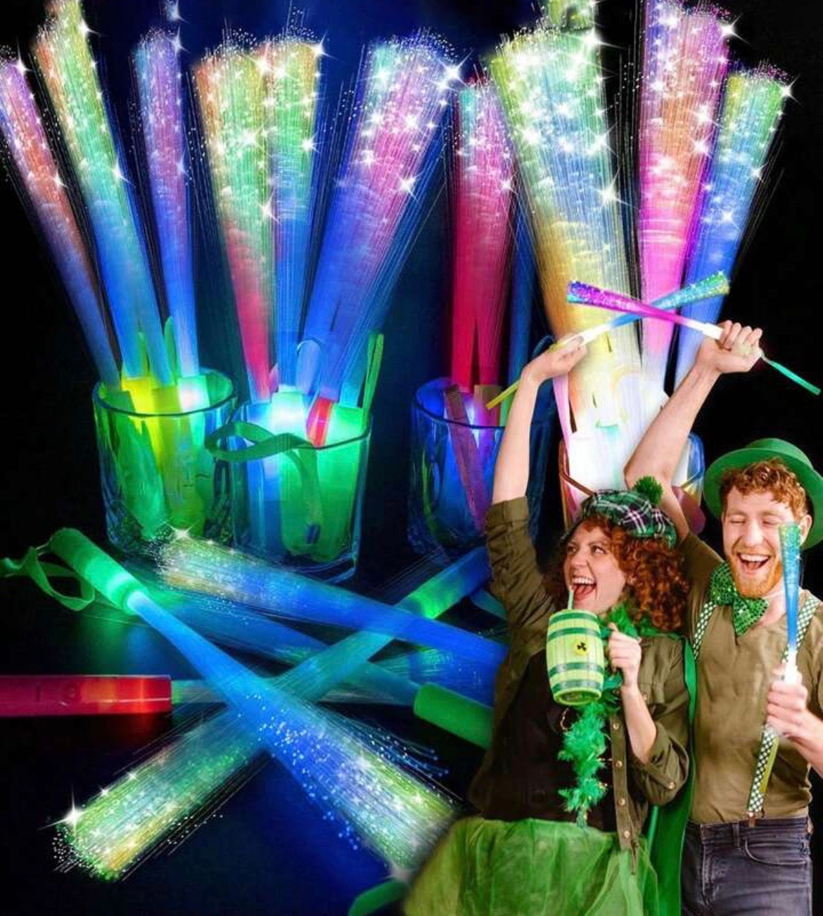 LED Fiber Optic Glow Wand Light Stick - Color Changing Concert, Rave, Festival & Party Favor