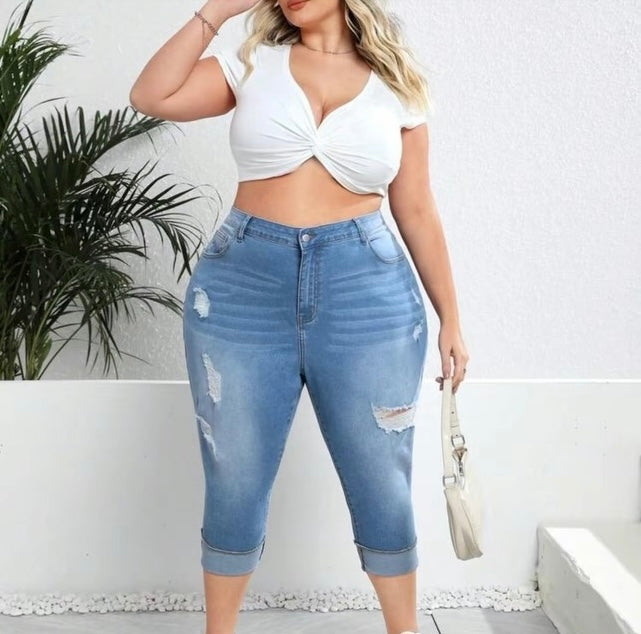 Plus size capri jeans