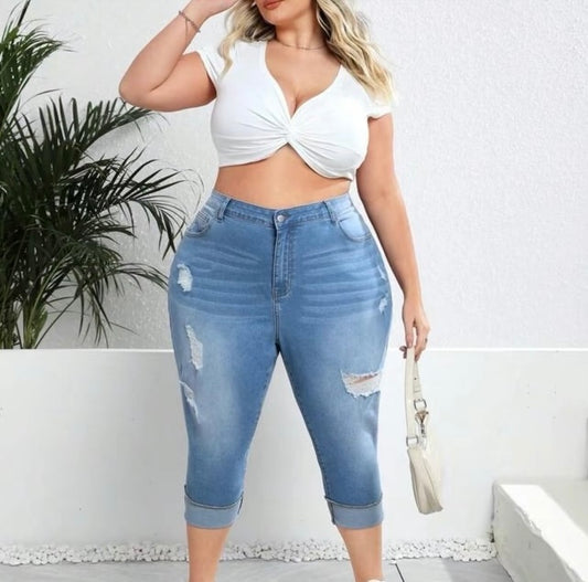Plus size capri jeans