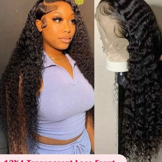 Water Wave Lace Front Human Hair Wig 13x4
Transparent Lace Frontal Wig Pre Plucked with Baby Hair 20 inch