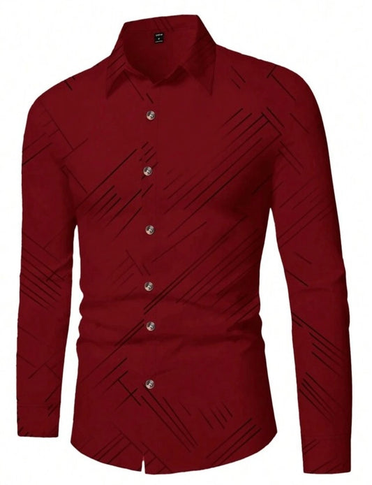 Men’s button up red dress shirt