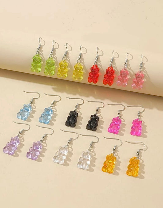 10 pairs bear earrings set