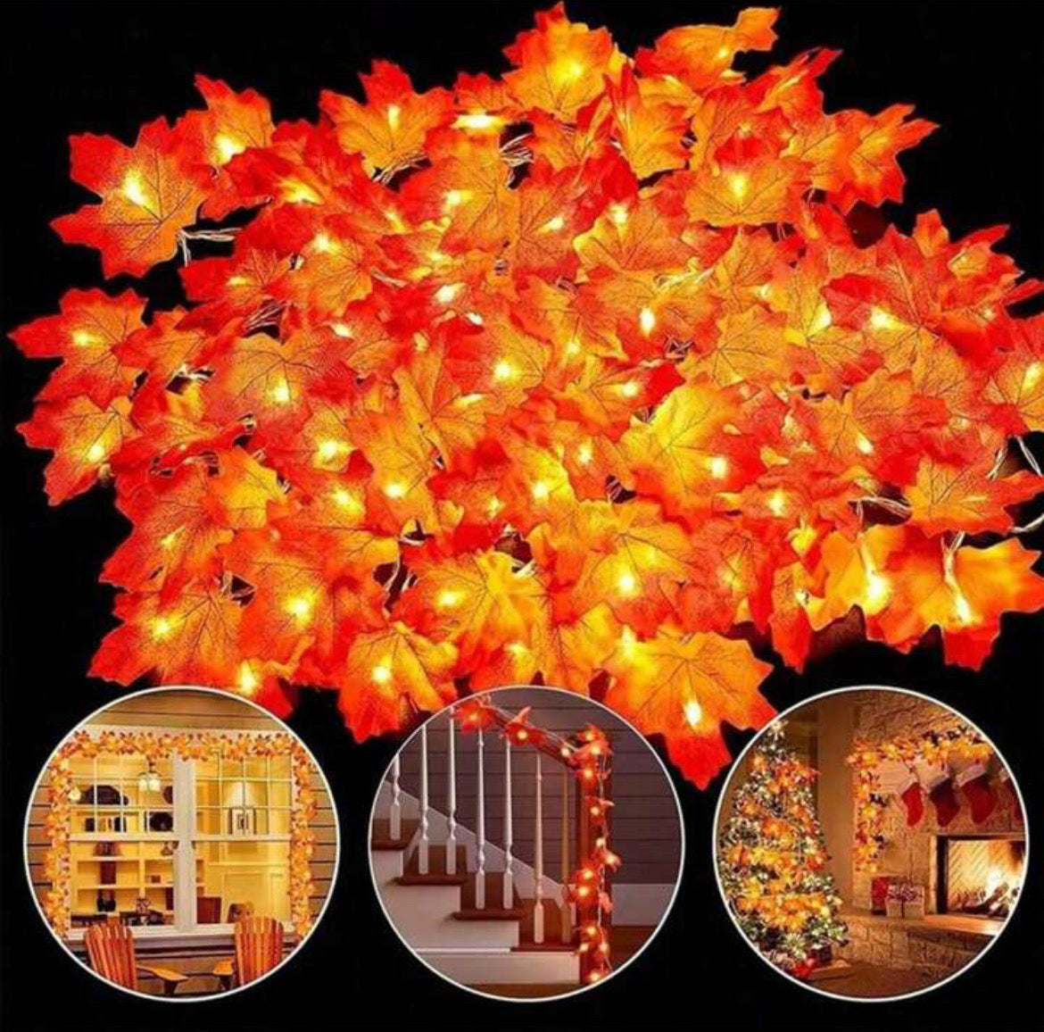 1 Pc Fall Holiday Garland With Lights