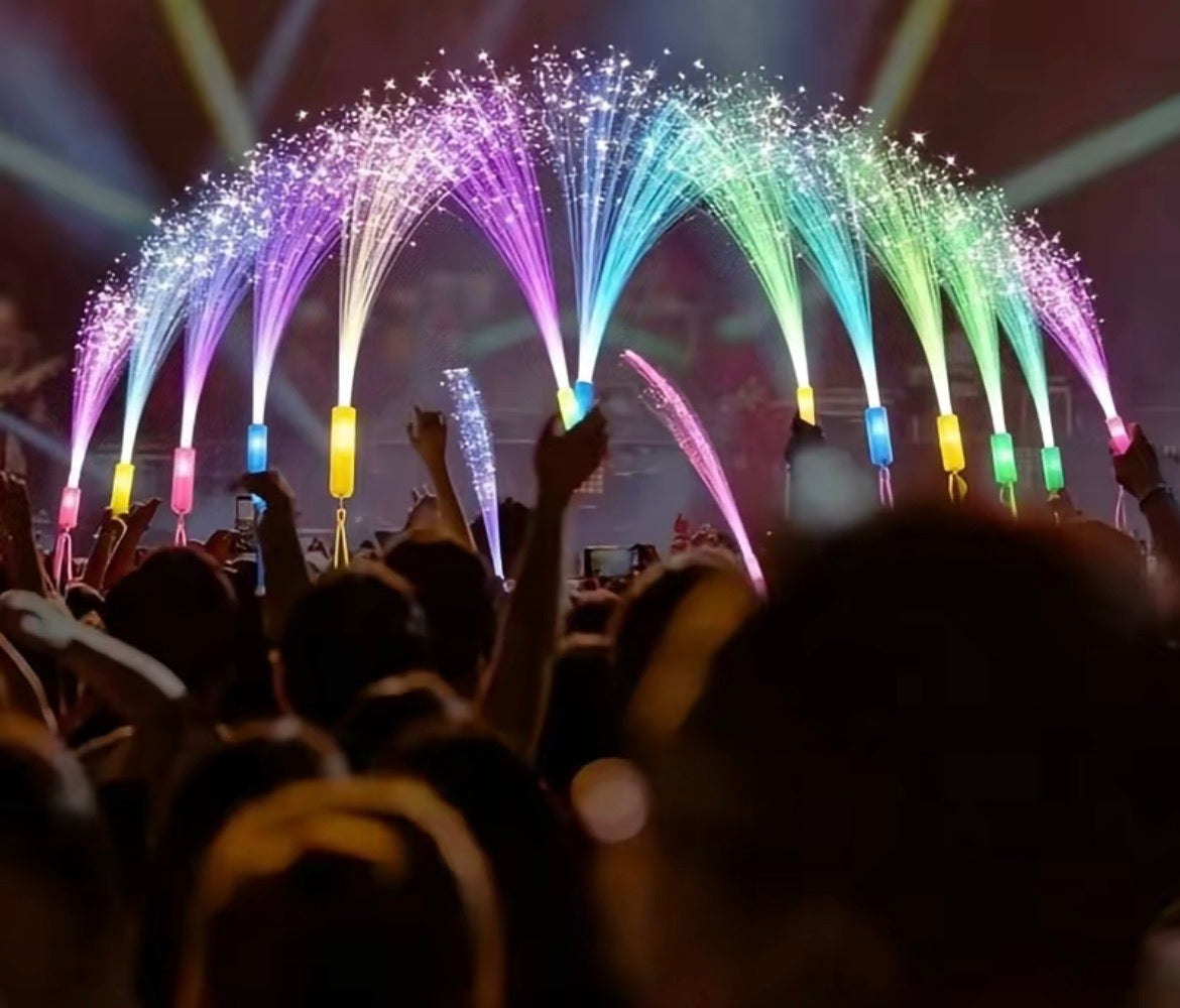 LED Fiber Optic Glow Wand Light Stick - Color Changing Concert, Rave, Festival & Party Favor