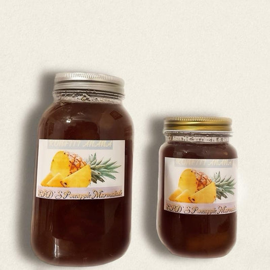 100% Pineapple Real Fruit Pure Marmalade - Bottles with Gold Lids - Natural Flavor - Foods  / KONFITI  ANANA